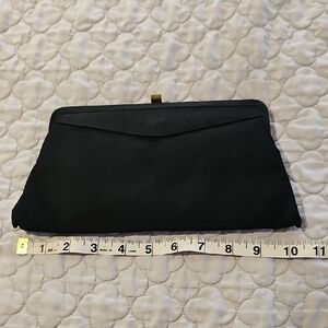 Vintage 1950s Black Fabric Clutch Purse – Classic Mid‑Century Elegance